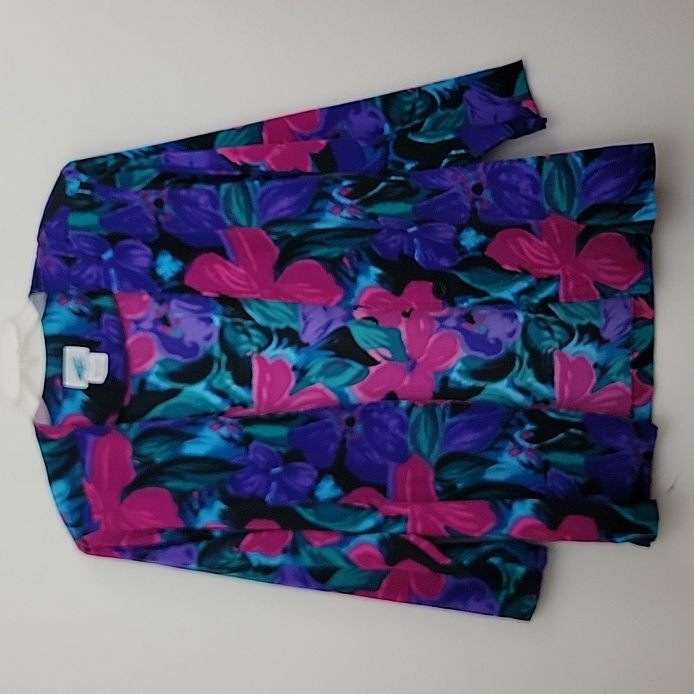 Vintage S.G. Sport Floral Artsy Purple, Pink, Blue, Green & Black Blazer M - Picture 2 of 16